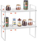 Vevor 2-Laags Kruidenrek Kast Organizer Aanrechtblad Plank Opbergrek Wit
