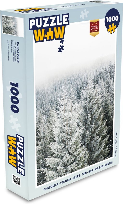 MuchoWow Puzzel Bos - Sneeuw - Winter - Seizoenen - Dennenboom - Legpuzzel - Puzzel 1000 stukjes volwassenen - Sinterklaas cadeautjes - Sinterklaas voor grote kinderen