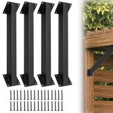 Supports angulaires à 45 degrés pour poteaux en bois, lot de 4, en métal, de couleur noire
