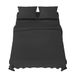 Dreamzie beddengoedset 160x200 cm - 4-delig microvezel - hoeslaken 160x200 cm - laken 2 personen 240x280 cm - 2 kussenslopen 65x65 - Oeko Tex gecertificeerd - donkergrijs