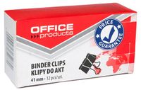 Office Products Papierklemmen, 41 mm, 12 stuks, Metaal, Zwart