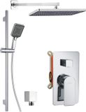 kielle Vega - Doucheset met inbouwkraan, voor 2 toepassingen, met accessoires en hoofddeel, chroom 20618SP10