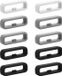 kwmobile 10x Horloge band lusje geschikt voor 18mm Smartwatch Strap (Universal) lus bandje voor Fitness tracker en smartwatch van silicone - grijs / zwart / wit