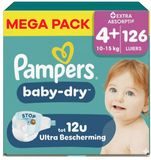 Pampers Baby Dry Maat 4+ Mega Pack 126 Stuks 10-15 KG