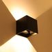 Velvalux LED Wandlamp - Up & Down - 6W - Warm Wit 3000K - Kubus - Zwart - IP65