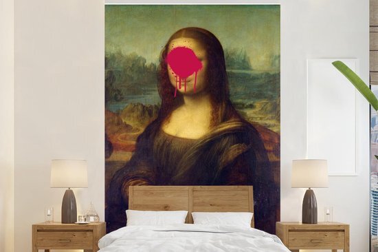 Nr1Wallpaper Behang - Fotobehang Mona Lisa - Leonardo da Vinci - Roze - Breedte 195 cm x hoogte 300 cm