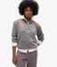 Superdry Country Club Velours Haut À Col Zippé, Gris, Taille: 40