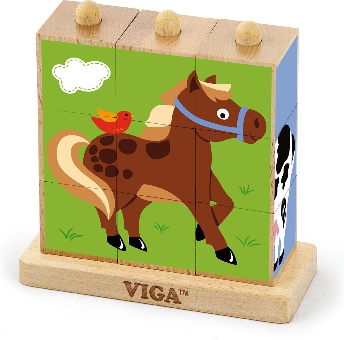 Viga Toys Viga Toys - Stapelblok-puzzel - Boerderijdieren