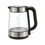Amazon Basics Waterkoker, elektrisch, van glas, 1,7 liter, 2200 W, zwart, zilver