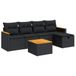 vidaXL 5-delige Loungeset met kussens, polyrattan, zwart