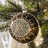 Eurofirany kerstballen, piepschuim, bruin, 8 x 8 x 8 cm, 6 stuks