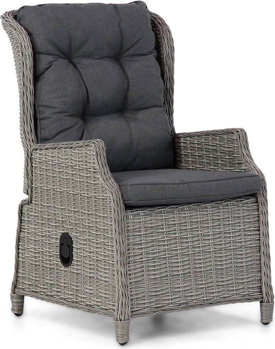 Garden Collections Edingburgh Dining Tuinstoel Verstelbaar - Grijs-antraciet - Wicker - Met Kussen