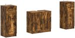 vidaXL - 3-delig - badkamerkast - set - UTRECHT - Gerookt - eiken - Bewerkt - hout