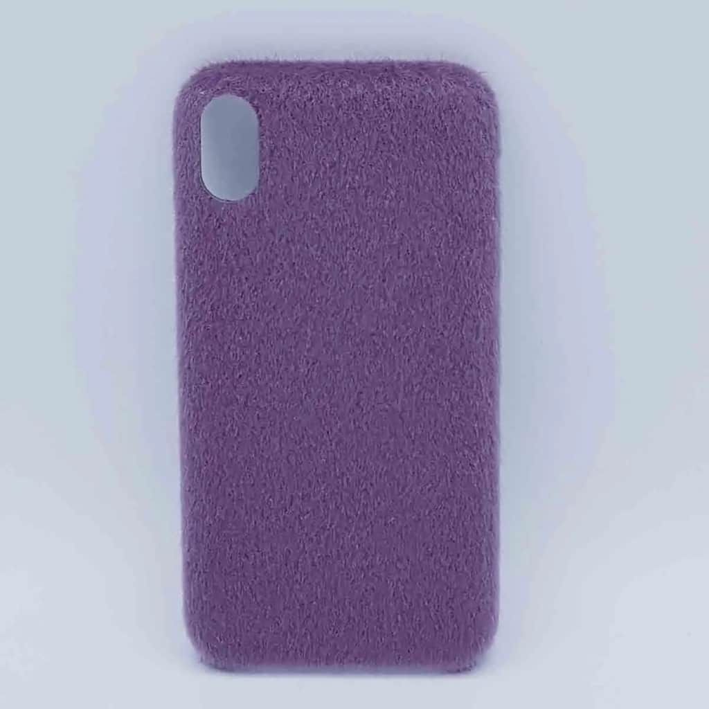 gsmschermkapot™ Voor iPhone XR hoesje – zacht pluizig – paars