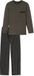 SCHIESSER Comfort Nightwear Pyjamaset - Herren Pyjama Lang Bio-Baumwolle Gestreift Taupe