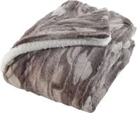 Merkloos Heerlijke Zachte Knuffel Fleece - Plaid Sherpa print - 150x200cm - bruin