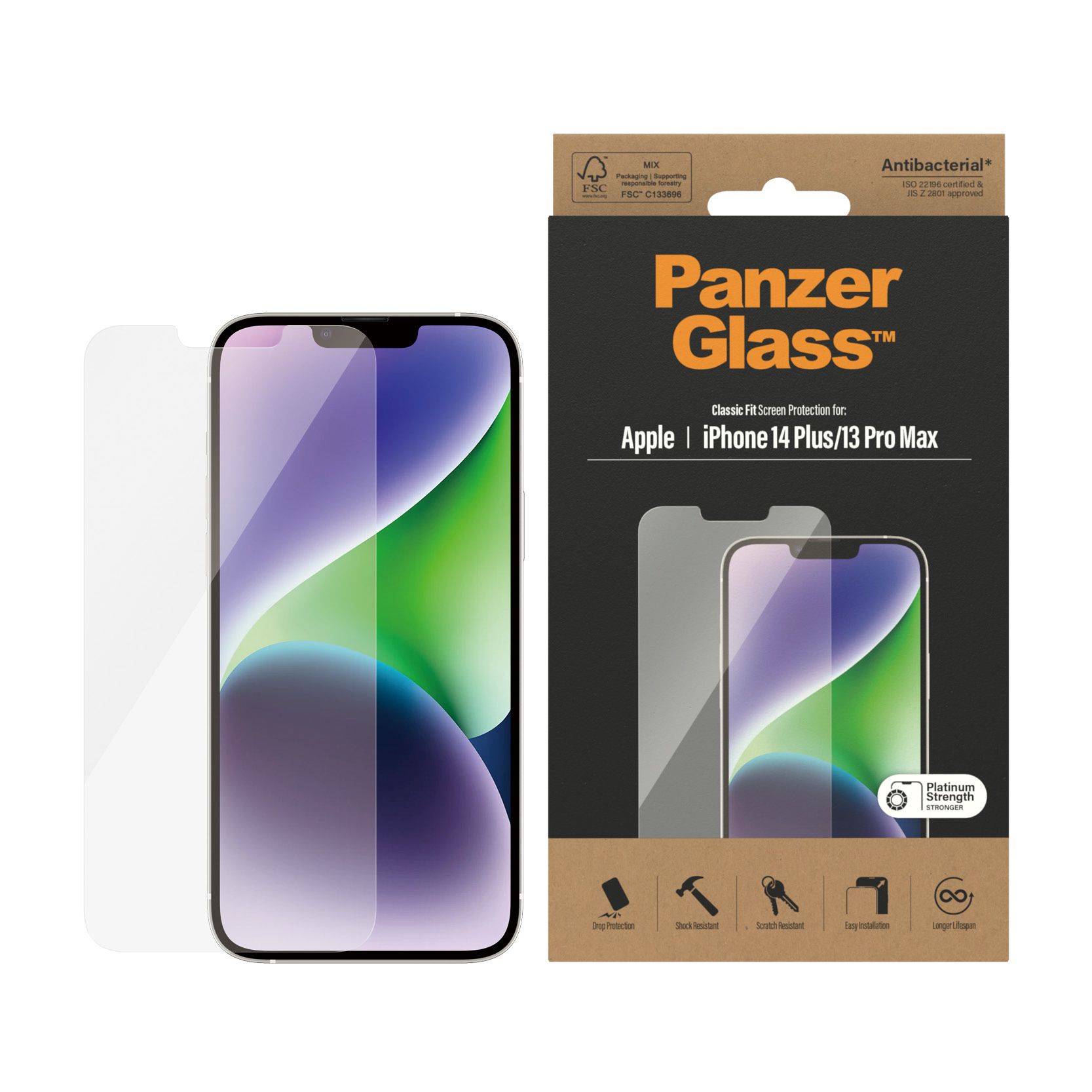 PanzerGlass Classic Fit Screenprotector for Apple iPhone 14 Plus & 13 Pro Max - Clear