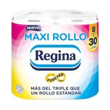 Regina Maxi-rol: 8 rollen toiletpapier, 500 vellen per rol, 2 lagen, 60% gerecyclede verpakking, FSC-gecertificeerd
