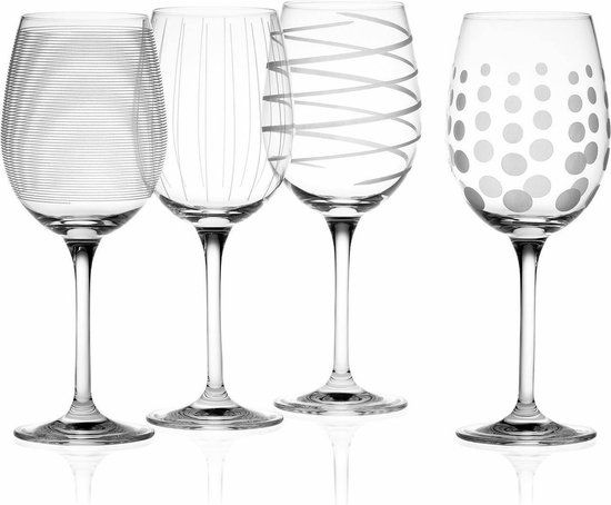 Mikasa Wijnglazenset - 450 ml - Transparant/Zilver - 4 Stuks