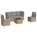 vidaXL 6-delige Loungeset met Kussens, Poly Rattan, Beige
