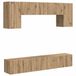 vidaXL Tv-meubelset - 4 stuks - Grijs - Sonoma Bewerkt hout