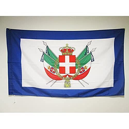 Wapenschild Koninkrijk Italië 1861-1870 Vlag 150x90 cm voor een paal - Koninklijke Italiaanse vlaggen 90 x 150 cm - Banier 3x5 ft met gat - AZ FLAG