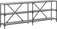 vidaXL Wandtafel 200x30x75 cm bewerkt hout en ijzer grijs sonoma eiken