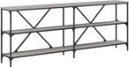 vidaXL Wandtafel 200x30x75 cm bewerkt hout en ijzer grijs sonoma eiken
