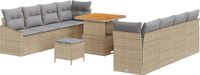vidaXL Tuinbank Set 11-delig Beige Polyrattan