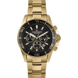 Jacques Lemans 1-2206M Polshorloge Heren Kwarts Liverpool Diver Goudkleurig Staal Zwart Glas Mineraal 44mm Waterdicht 20 ATM