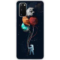 Cosmonaute aux ballons Bedrukt siliconen hoesje compatibel met Samsung Galaxy S20