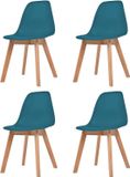 vidaXL Eetkamerstoelen 4 stuks kunststof turquoise