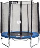 KANGUI Trampoline Ø 180 cm Bleu, Avec filet de sécurité, Structure acier galvanisé, Tapis PERMATRON