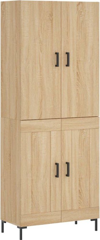vidaXL Hoge kast 69,5x34x180 cm bewerkt hout sonoma eikenkleurig