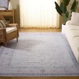 Safavieh Distressed tapijt voor machinewasbaar en antislip, ideaal voor drukbelopen ruimtes, Arizona Collection, korte pool, rood en ivoor, 183 x 183 cm