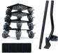 Ibenzoa® Kit de transport de meubles, 4 pièces – Rouleaux de meubles en acier au carbone avec 4 roues PP, pivotants à 360° et avec frein de stationnement, capacité de charge 1300 kg