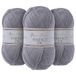 Utopia Crafts DK Double Knitting Yarn 3x 100g (Light Grey Heather)