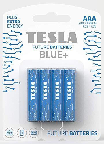 Tesla Blue zink-koolbatterij AAA (R03, micro potloodbatterij, blister) 4 stuks