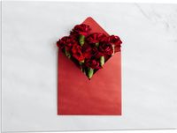 Merkloos / Sans marque Acrylglas - Rood Bosje Bloemen - 80x60 cm