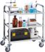Laboratoriumkar B.V. Laboratoriumkar - Roestvrij Staal - Wagen - Lab Utility Cart Medische Kar - Kar - 3 Lagen - met Vergrendelbare Universele Wielen - Lab Kliniek Keuken Salon