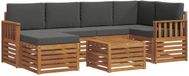 vidaXL - Ensemble de salon d'angle - 6 places assises - Naturel et anthracite - Polyester