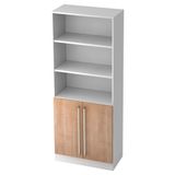 hjh OFFICE PRO Wandkast - Wit/Walnoot - 80 x 42 x 200,4 cm - Signa G 7700 CE