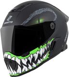 Bogotto Rapto Reptile Helm - Integraalhelm - Zwart/Groene Matt - Maat M