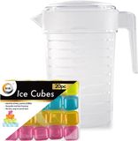 Shoppartners Bv Carafe à eau/jus/service avec couvercle 2000 ml avec 20 glaçons réutilisables - Servir des boissons rafraîchies