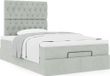 Prolenta Maison Exclusive Ottomaans bedframe met matrassen, lichtgrijs, 120x200 cm, fluweel