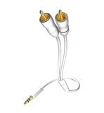 Inakustik 003100005 Cinch / Jackplug Audio Aansluitkabel [2x Cinch-stekker - 1x Jackplug male 3,5 mm] 0.50 m Wit Vergul