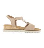 Gabor - Dames - Platte Sandalen - Camel - Nubuck - Maat 45