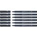 Schneider Pictus Fineliner (lijndikte 0,9 mm, onuitwisbare pigmentliner, metalen punt, behuizing van 85% gerecycled kunststof) verpakking van 6 stuks, zwart