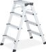 Merkloos Huishoudtrap Dubbele Trap Aluminium Inklapbaar - Lichtgewicht - 4 Treden - Tot 120 kg