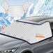 Shenzhen Haorui Industrial Technology Co., Ltd. Pare-brise de voiture avec housses de rétroviseur - Housse de voiture pliable avec fixation magnétique pour la protection contre la neige, la glace, le gel, la poussière et les UV 265 x 110 cm